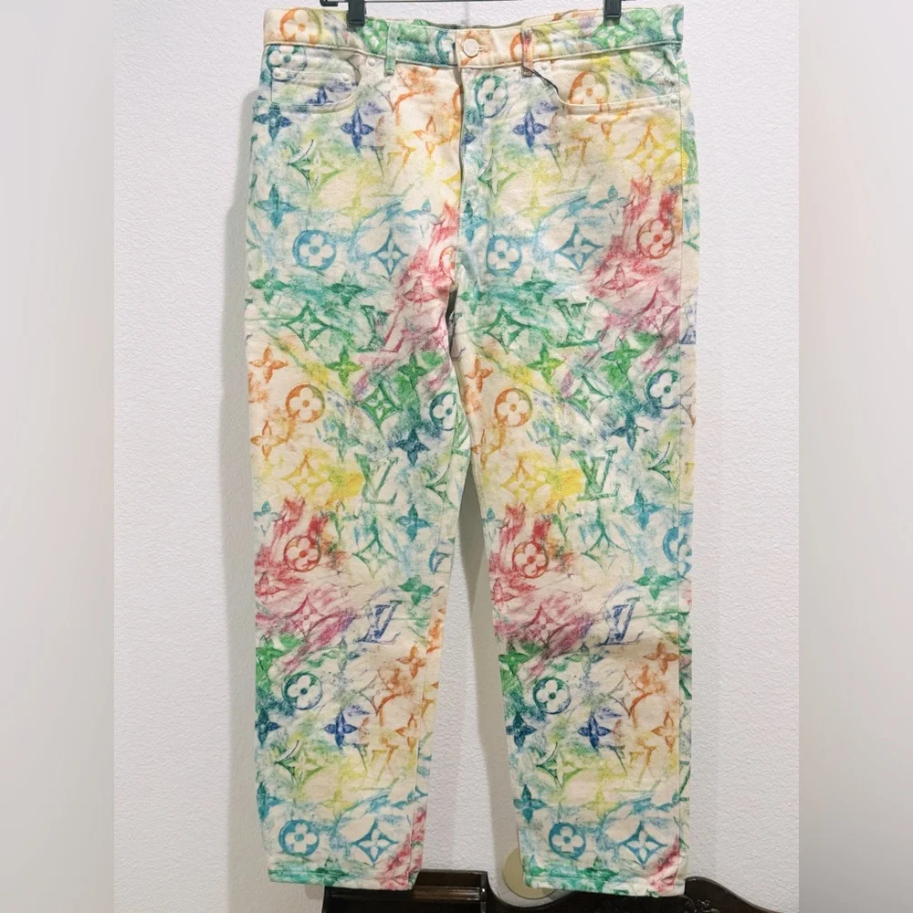 NWTS Louis Vuitton *RARE* Pastel Monogram Jeans - Picture 1 of 15